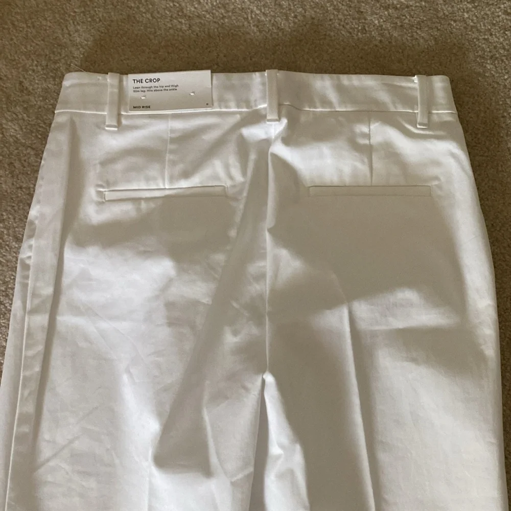 NWT white Ann Taylor mid rise the crop pants size zero - Picture 4 of 7